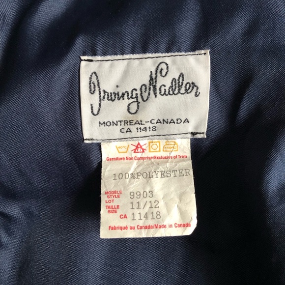 Vintage Irving Nadler fleece jacket - size 11/12 - red blue pattern lined coat - Picture 9 of 14